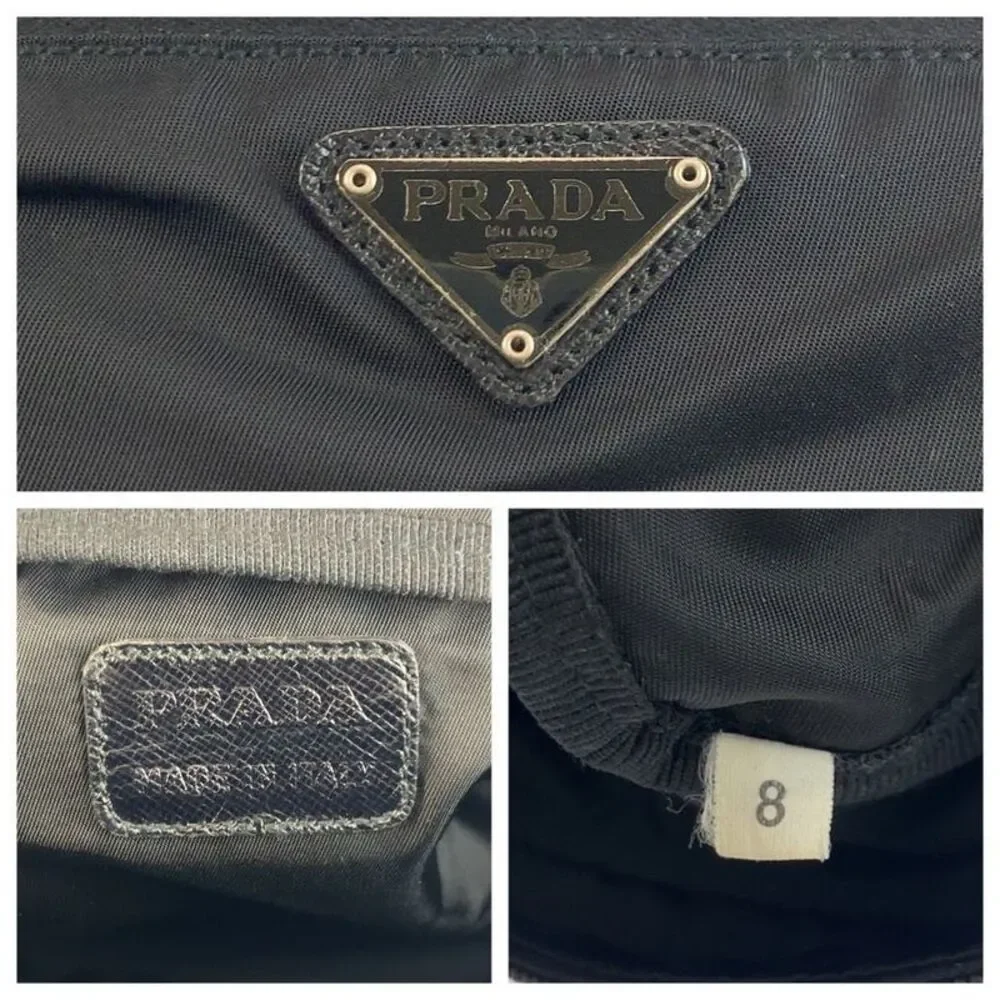 Prada Tessuto Triangle Logo Clutch